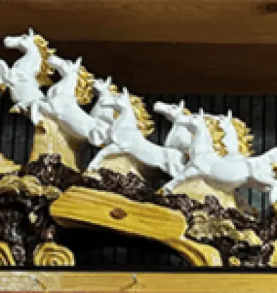 Rath Statue | Decorative Gift in Dera Baba Nanak | Horse Rath statue for home Decoration