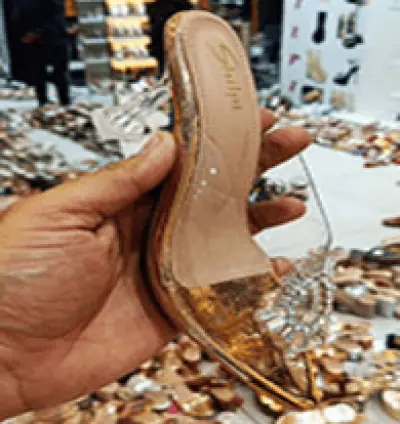 Transported Glass Heel And Slipper Ladies