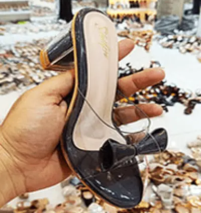 Glass Heel Slippers heel ladies sandal