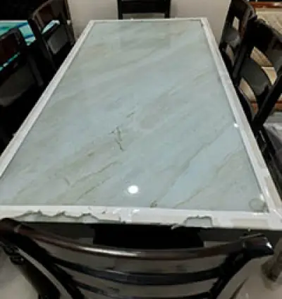 Dining Table in Fatehgarh Churian | Dining Glass Table | Wooden Chairs | Furniture in Fatehgarh Churian